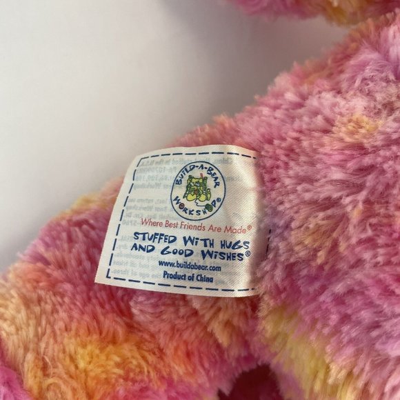 Build A Bear Endless Hugs Teddy Bear 17" Plush Heart Nose Pink Tie Dye Retired - Picture 7 of 7
